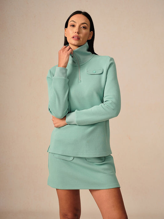 Crisp Couture Long Sleeve Pique Quarterzip