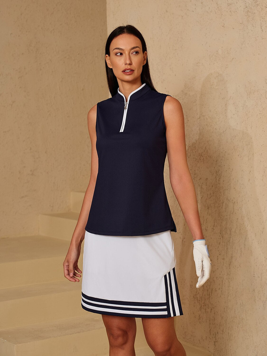 Navycore Sleeveless Trimmed Quarterzip UPF50+