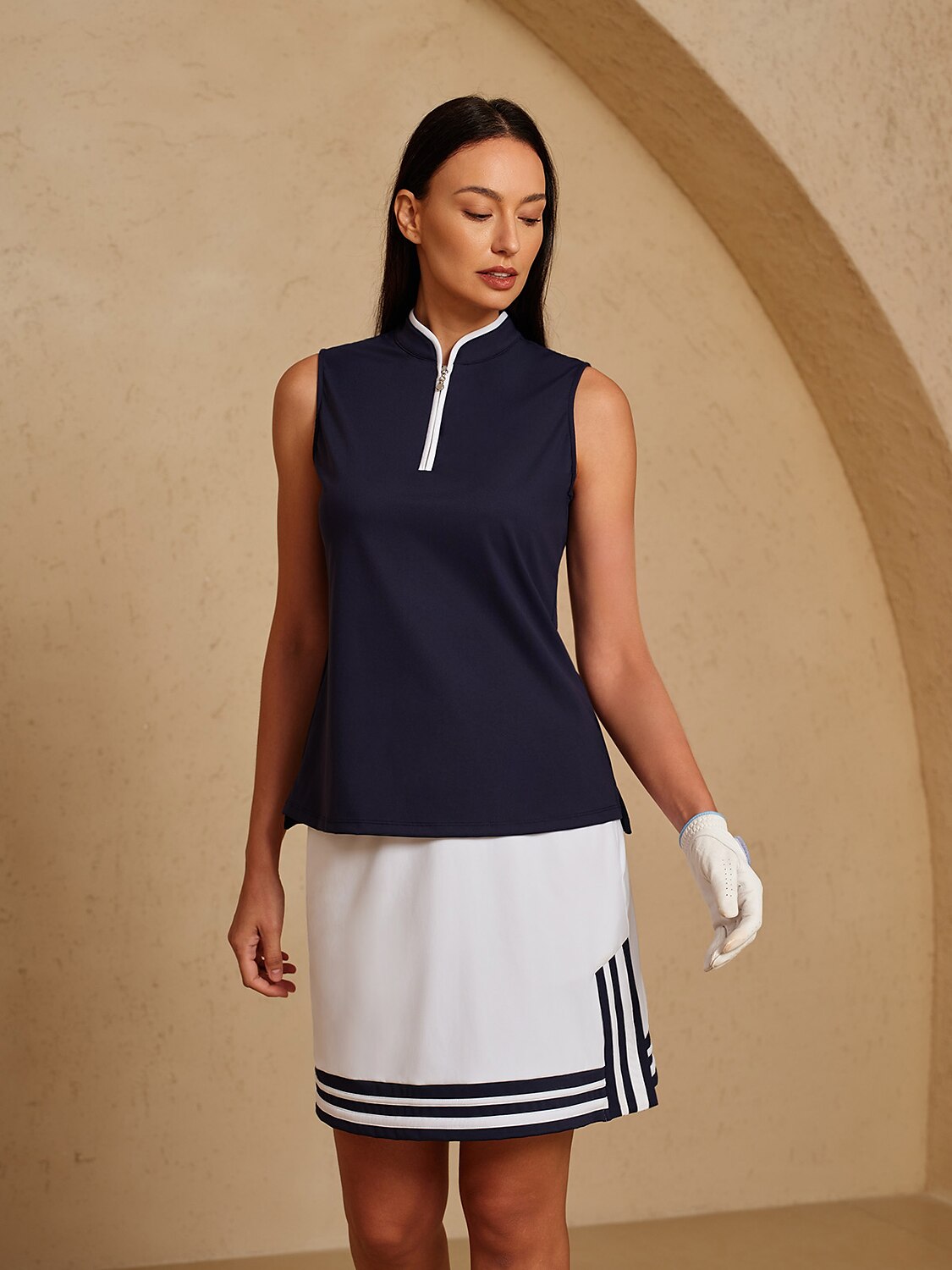 Navycore Sleeveless Trimmed Quarterzip UPF50+