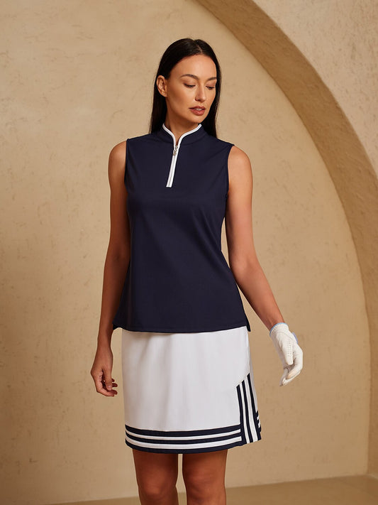 Navycore Sleeveless Trimmed Quarterzip UPF50+